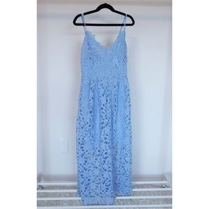 Astr the Label Lace A Line Midi Dress in Periwinkle